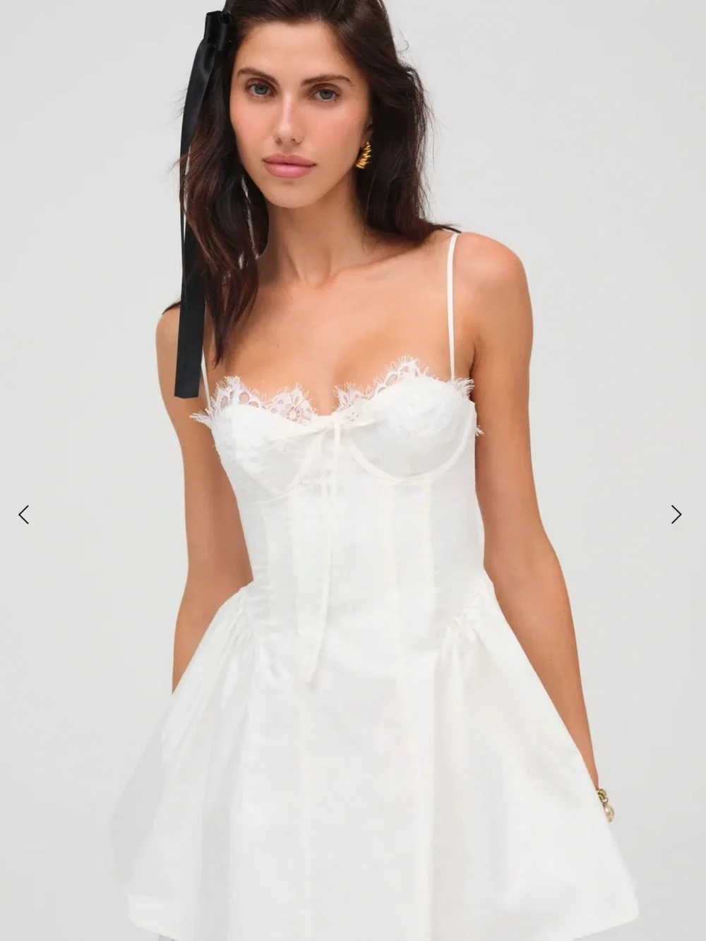For Love & Lemons White Lace Bustier Mini Dress - Picture 1 of 5